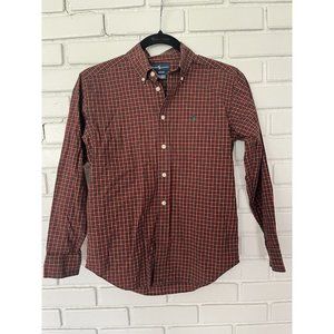 Polo Ralph Lauren Boys Button Down Shirt, Size M (12-14), Green Black Red